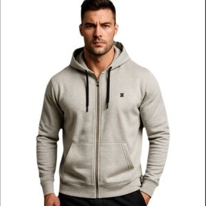 NWOT IZOD Light Gray Full-Zip Hoodie – Size L